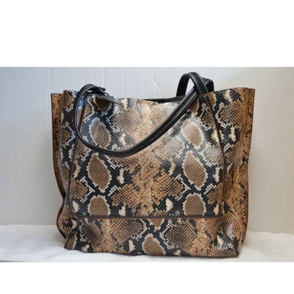 Botkier Brown and Black Snake Print Tote
